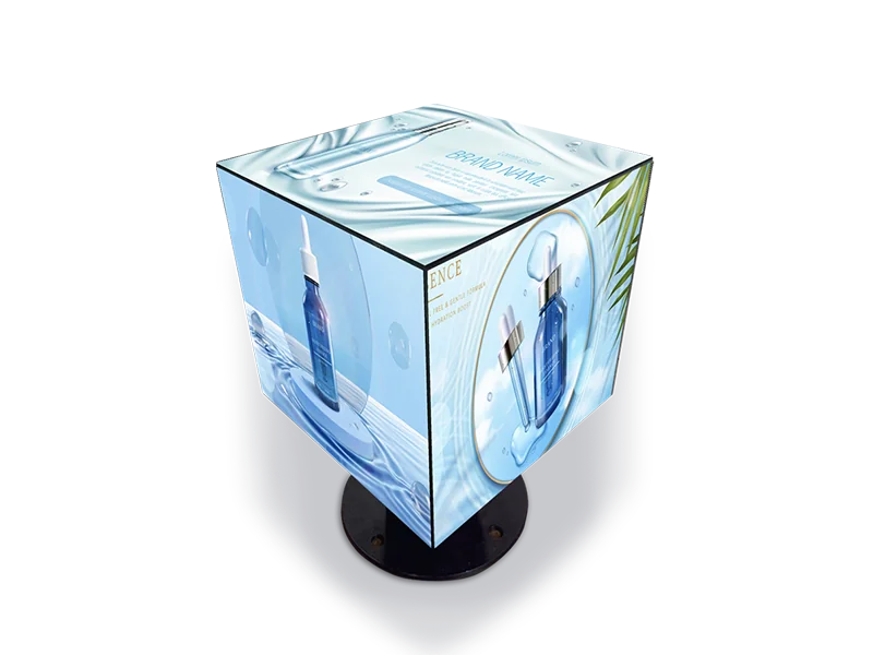 Rotate Square Screen 360° Full-View Cube LED Display